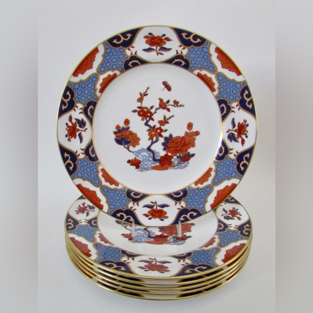 Set of 4 Spode Shima Bone China Luncheon Plates 9 1/4 Y8172-D